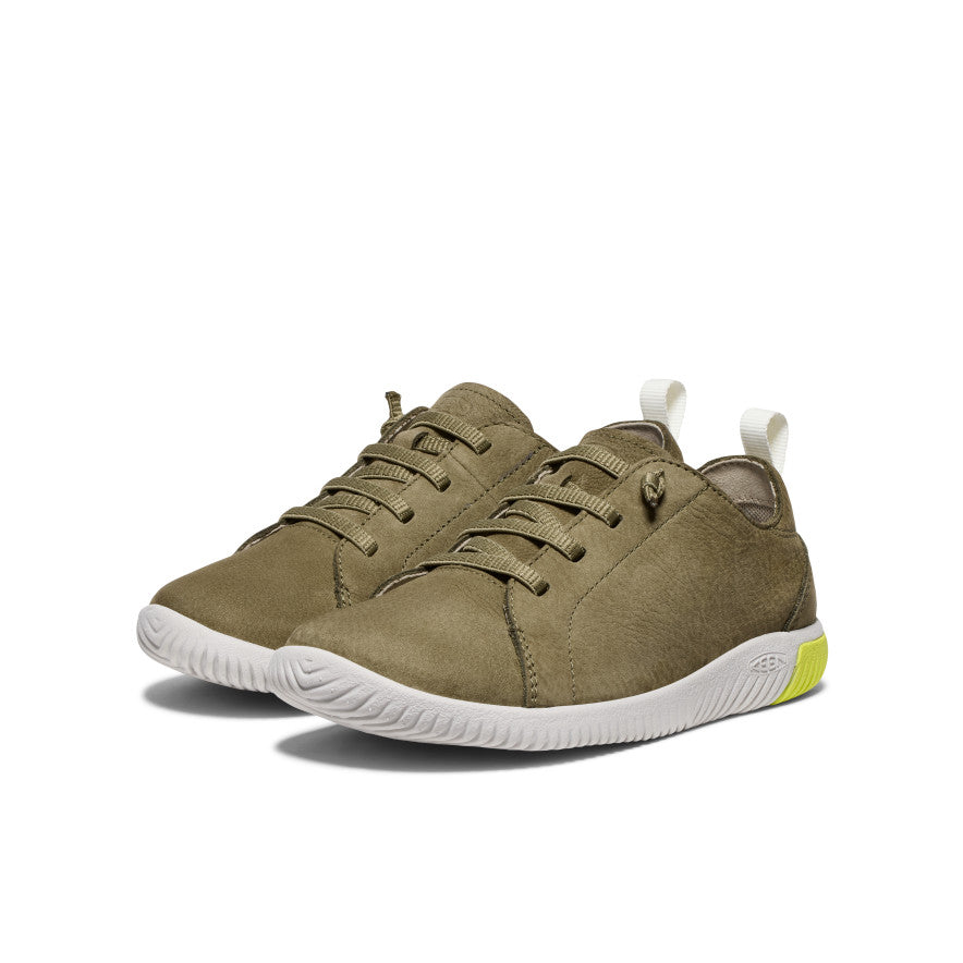 Keen KNX Leather Sneakers Big Kinder Olivgrün | ENG37100BN