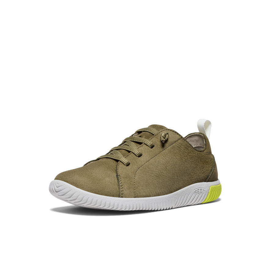 Keen KNX Leather Sneakers Big Kinder Olivgrün | ENG37100BN